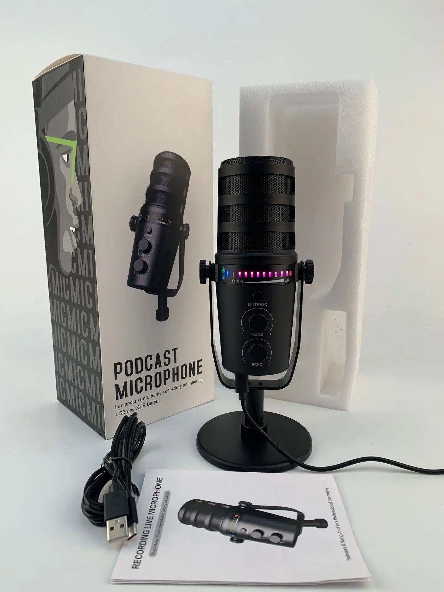 Dynamic Microphone Live Microphone Professional Recording Karaoke Conference Mobile Computer Game Sound Card Microphone Full Set