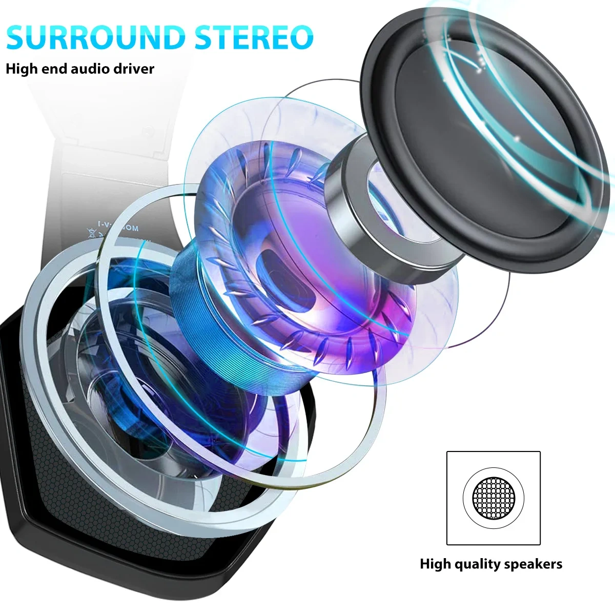 Cross-border V1 Headset Game Headset RGB Colorful Wired Headset Subwoofer Headset PS4 E-sports Eat Chicken