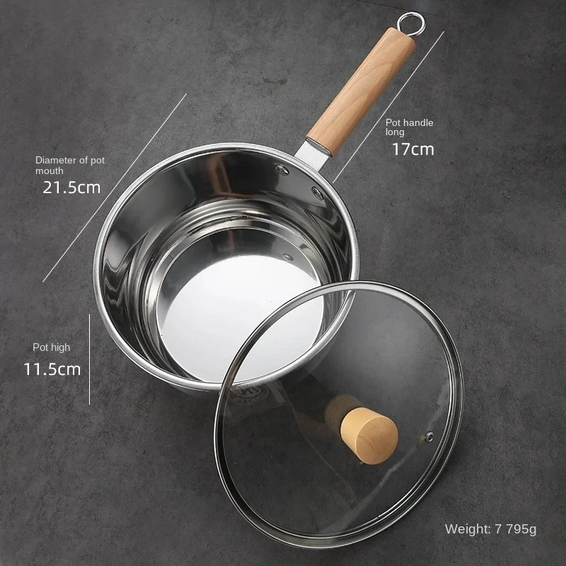 316 Stainless Steel Milk Pot Baby Complementary Food Pot Extra Thick Non-stick Pot Instant Noodle Pot Baby Cooking