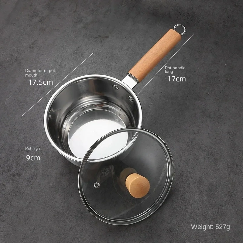 316 Stainless Steel Milk Pot Baby Complementary Food Pot Extra Thick Non-stick Pot Instant Noodle Pot Baby Cooking