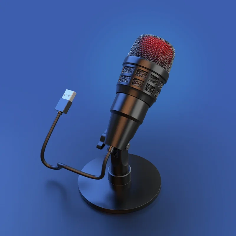 computer live broadcast noise reduction recording e-sports RGB capacitor USB microphone cross-border pure English