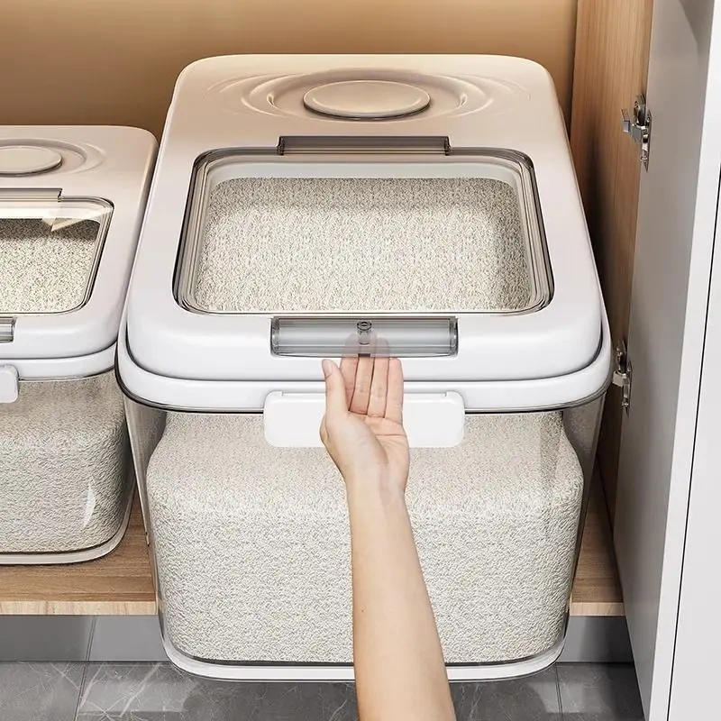 Thickened Rice Bucket Sealed Household Insect-proof and Moisture-proof Rice Box Rice Storage Box Rice Tank Flour Storage Tank