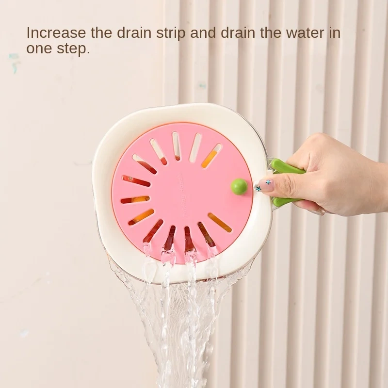 Multifunctional Drain Folding Handle Fruit Fresh-keeping Storage Box with Lid Vegetable Drain Double-layer Fresh-keeping Box