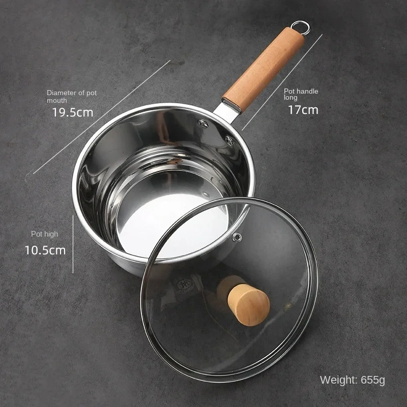 316 Stainless Steel Milk Pot Baby Complementary Food Pot Extra Thick Non-stick Pot Instant Noodle Pot Baby Cooking