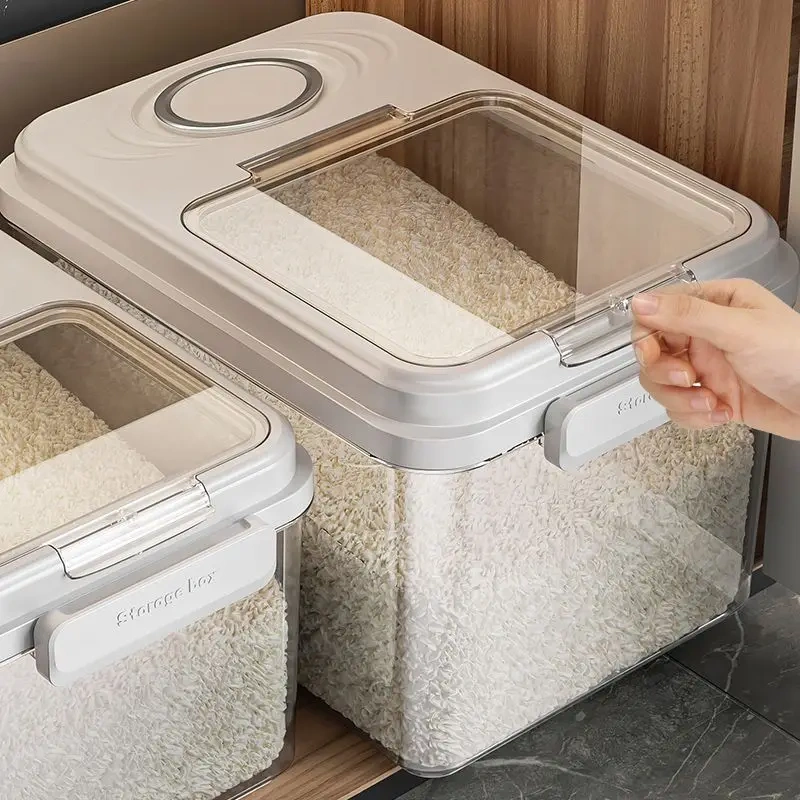 Thickened Rice Bucket Sealed Household Insect-proof and Moisture-proof Rice Box Rice Storage Box Rice Tank Flour Storage Tank