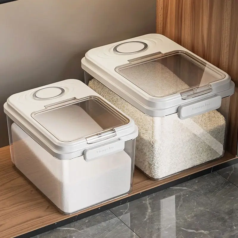 Thickened Rice Bucket Sealed Household Insect-proof and Moisture-proof Rice Box Rice Storage Box Rice Tank Flour Storage Tank