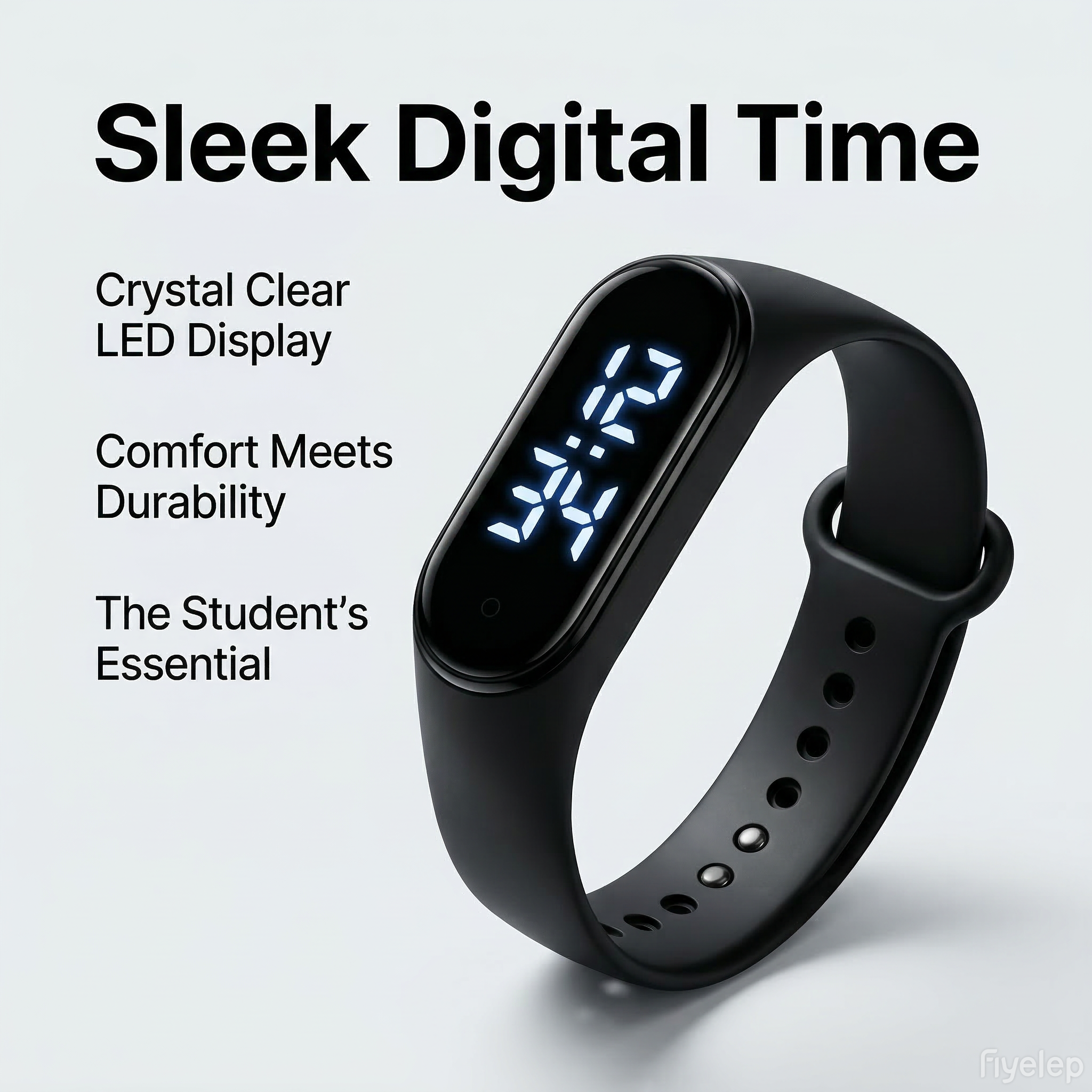 LED Digital Watch for Students – Waterproof Sports Bracelet with Comfortable Silicone Band, Crystal Clear LED Display, Durable Electronic Wristwatch for Daily Wear