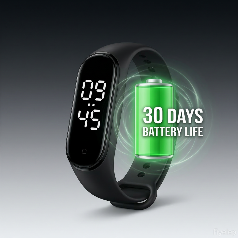 LED Digital Watch for Students – Waterproof Sports Bracelet with Comfortable Silicone Band, Crystal Clear LED Display, Durable Electronic Wristwatch for Daily Wear