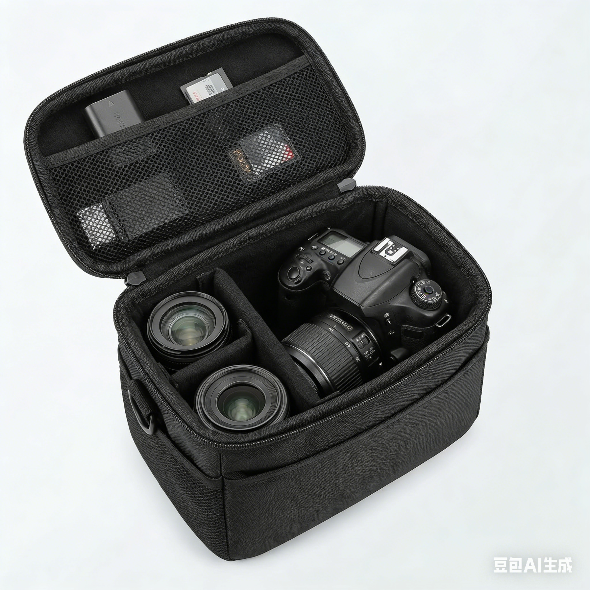 Durable Lightweight Camera Case for DSLR Body + 2 Lenses, Protective Interior & Flexible Storage, Portable Camera Shoulder Bag for Travel & Outdoor Adventure