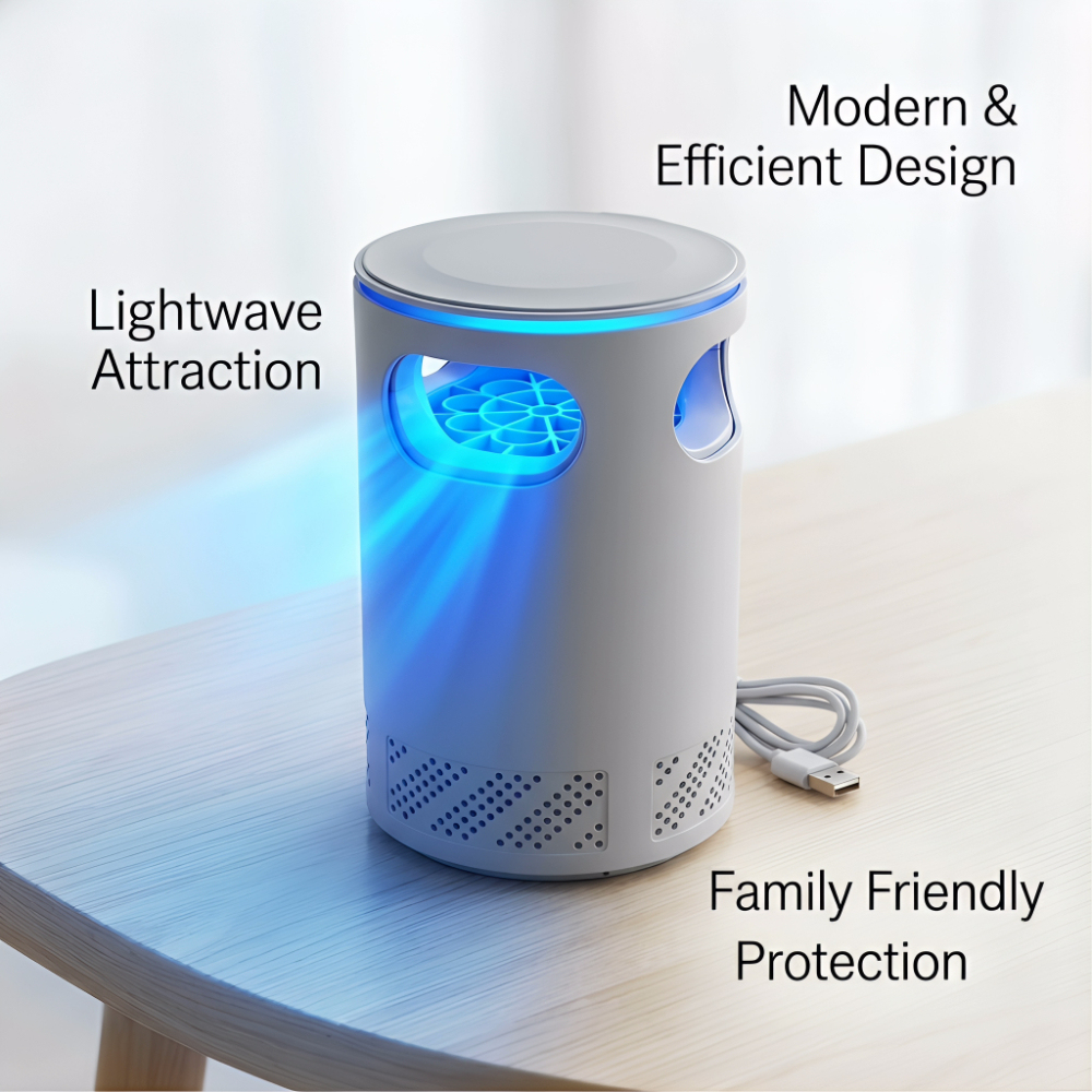 Safe & Effective Mosquito Trap with Advanced UV Light & Quiet Fan Technology - 360° Inlet Design Easy-to-Clean Mosquito Killer