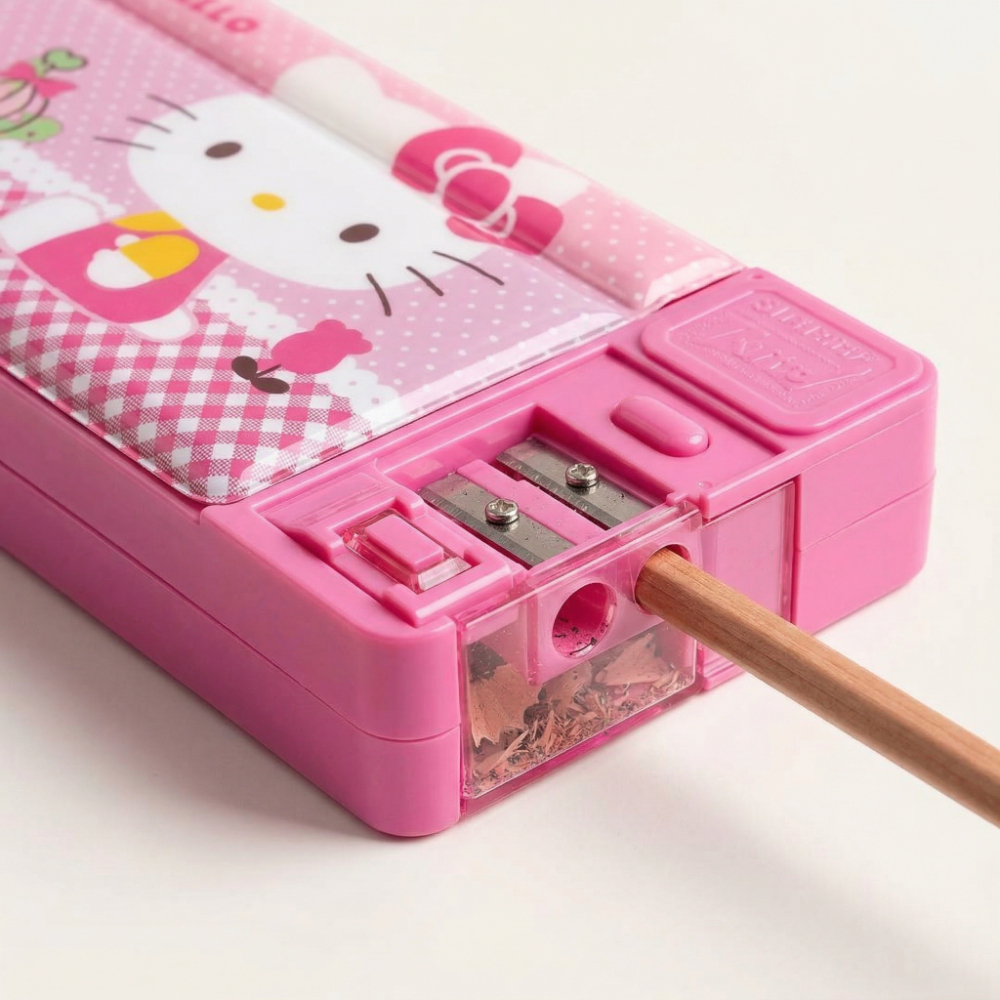 Multifunctional Hello Kitty Pencil Box, Smart Classified Storage Design - Pink School Pencil Case with Built-in Sharpener