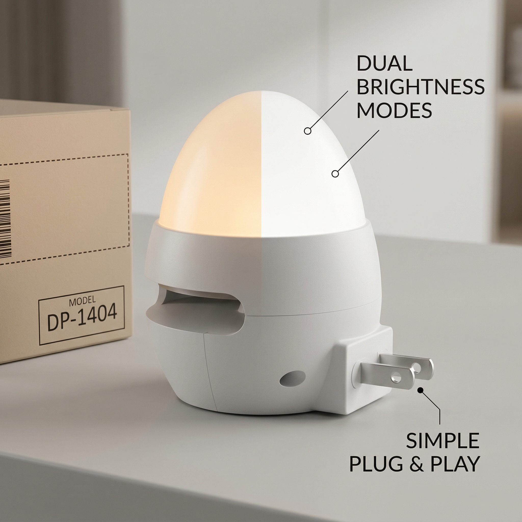 Smart Remote Control Night Light, Dual Brightness Modes Egg-Shaped Nursery Light for Home Use