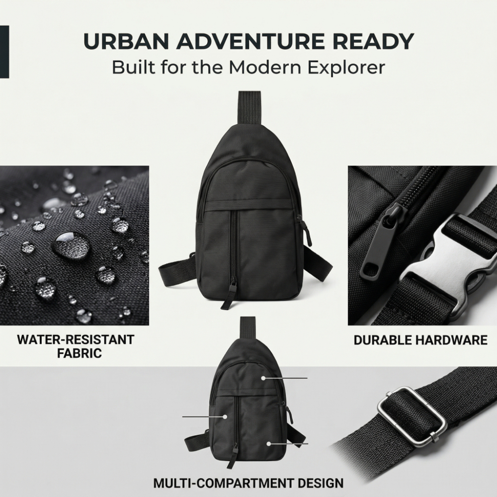 Lightweight Travel Sling Bag - Compact & Durable Design, Crossbody Sling Backpack for Outdoor & Modern Explorers
