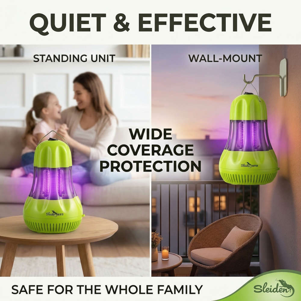 UV Light Mosquito Trap Lamp, Sleiden Quiet Effective Mosquito Killer with Powerful Suction - Safe Touch Design for Home & Outdoor