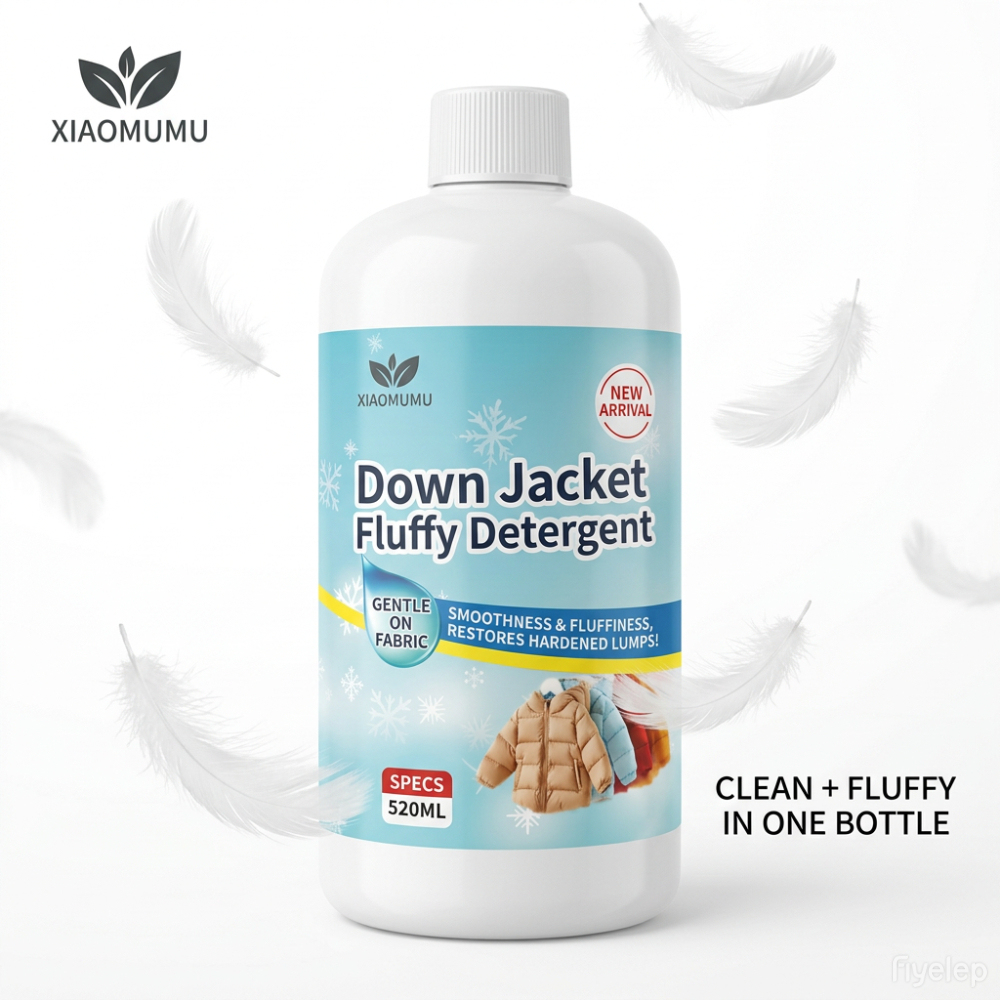 Down Jacket Wash Detergent with Fluff Restoration - 520ML Gentle Formula for Deep Cleaning & Stain Removal