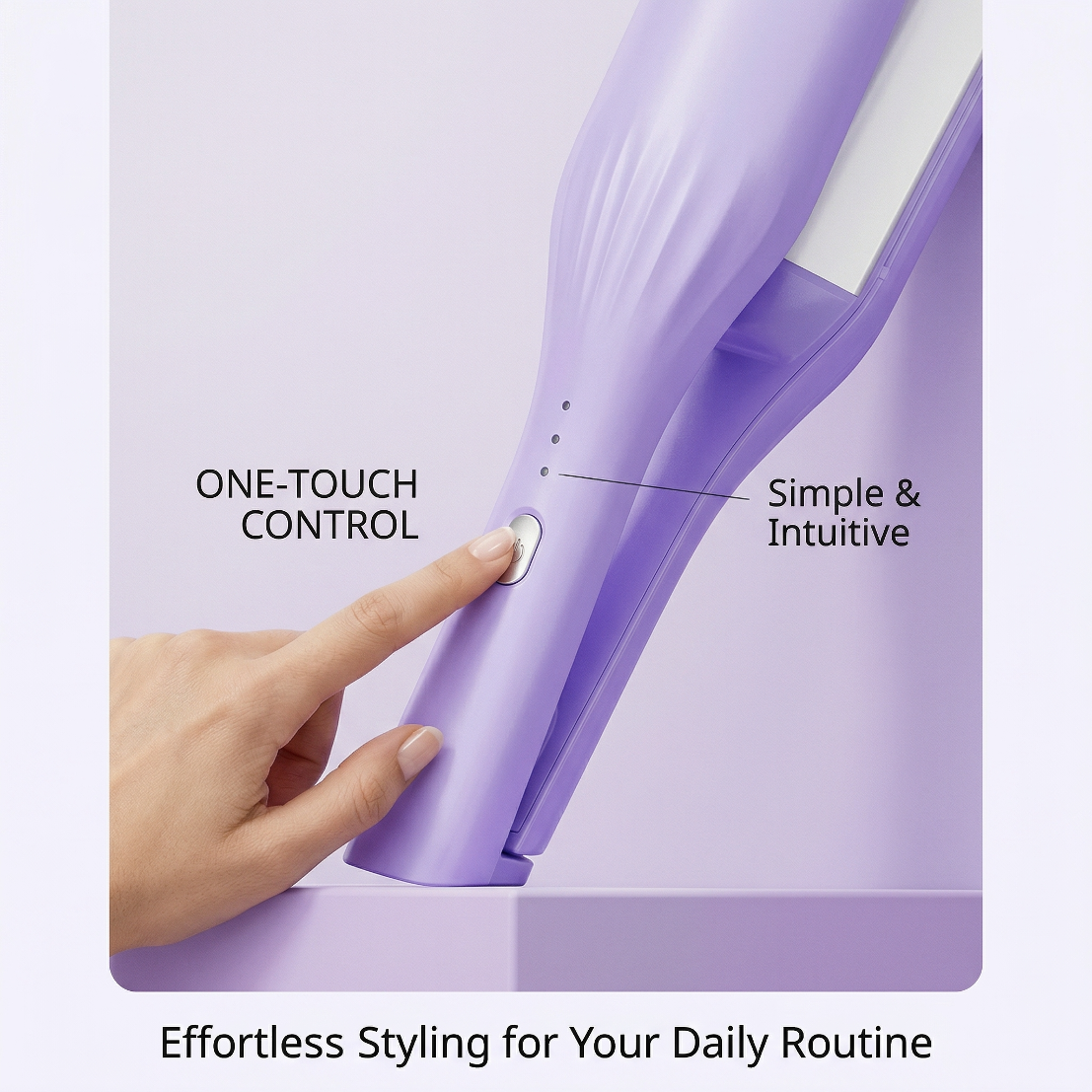 One-Touch Ceramic Hair Curling Iron, 30s Fast Heat-Up - Smart Temperature Control Anti-Frizz Curler for All Hair Types