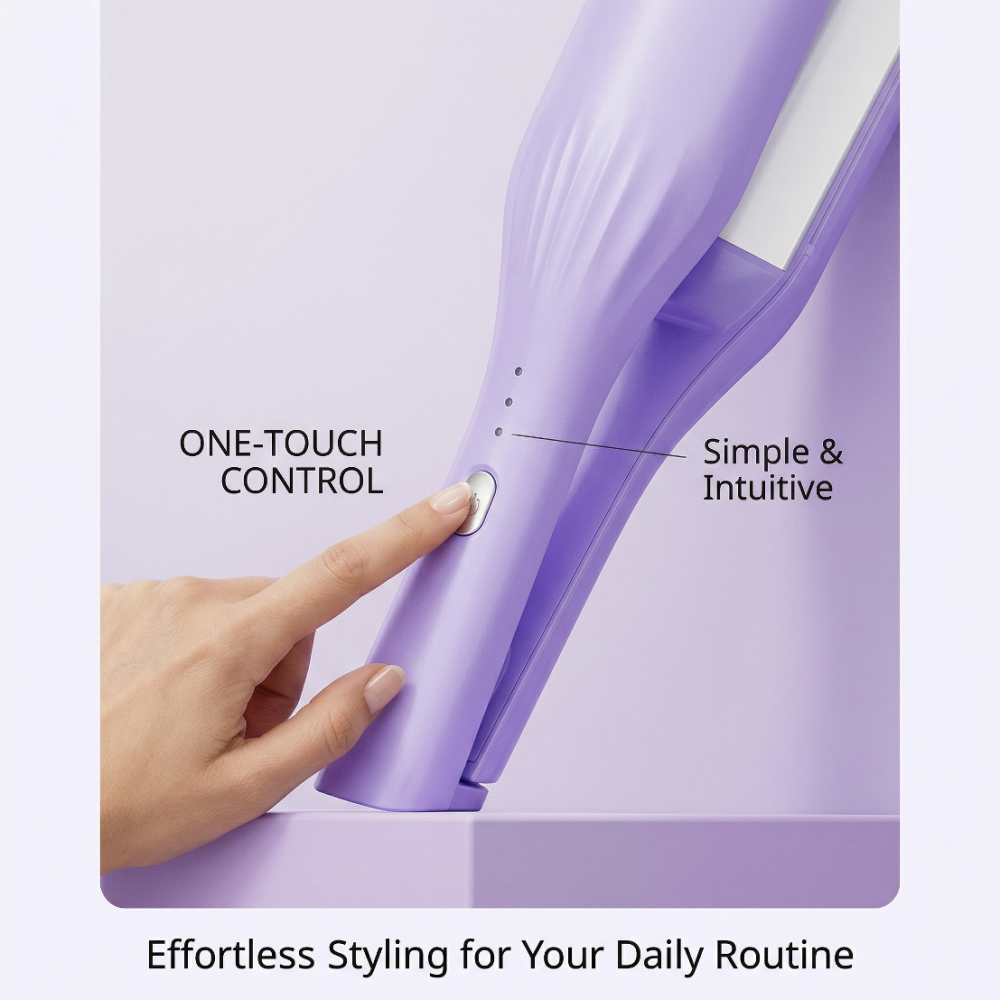 One-Touch Ceramic Hair Curling Iron, 30s Fast Heat-Up - Smart Temperature Control Anti-Frizz Curler for All Hair Types