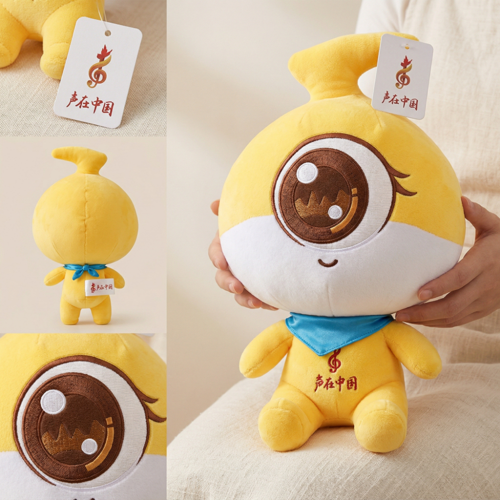 Cute Big Eye Cartoon Plush Toy - Soft Stuffed Character Doll with Embroidered Logo for Children’s Gifts & Home Decoration
