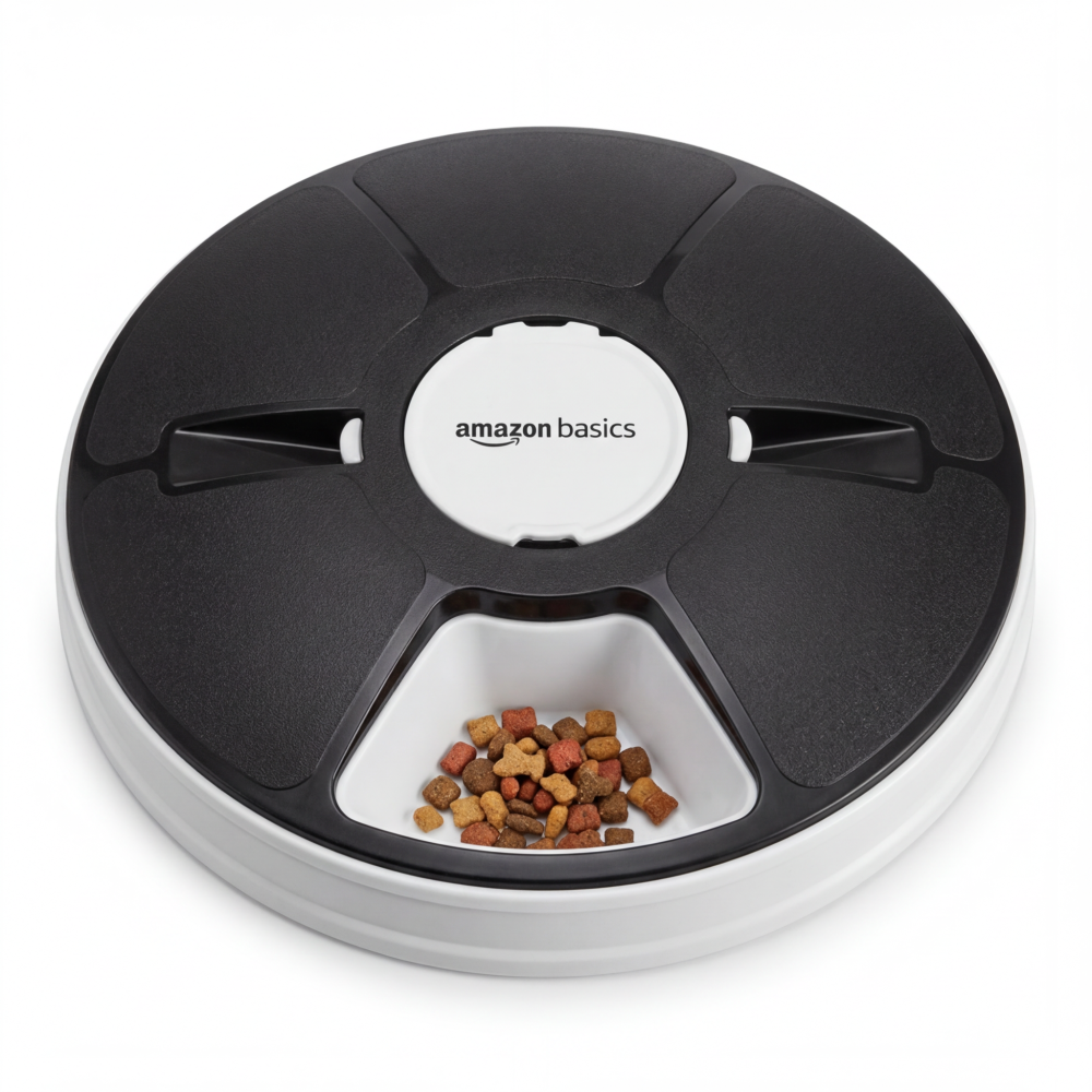 Automatic Rotating Pet Feeder, 5/6 Meal Capacity - Timed Feeding, BPA-Free Material & Easy-to-Clean Design for Pets