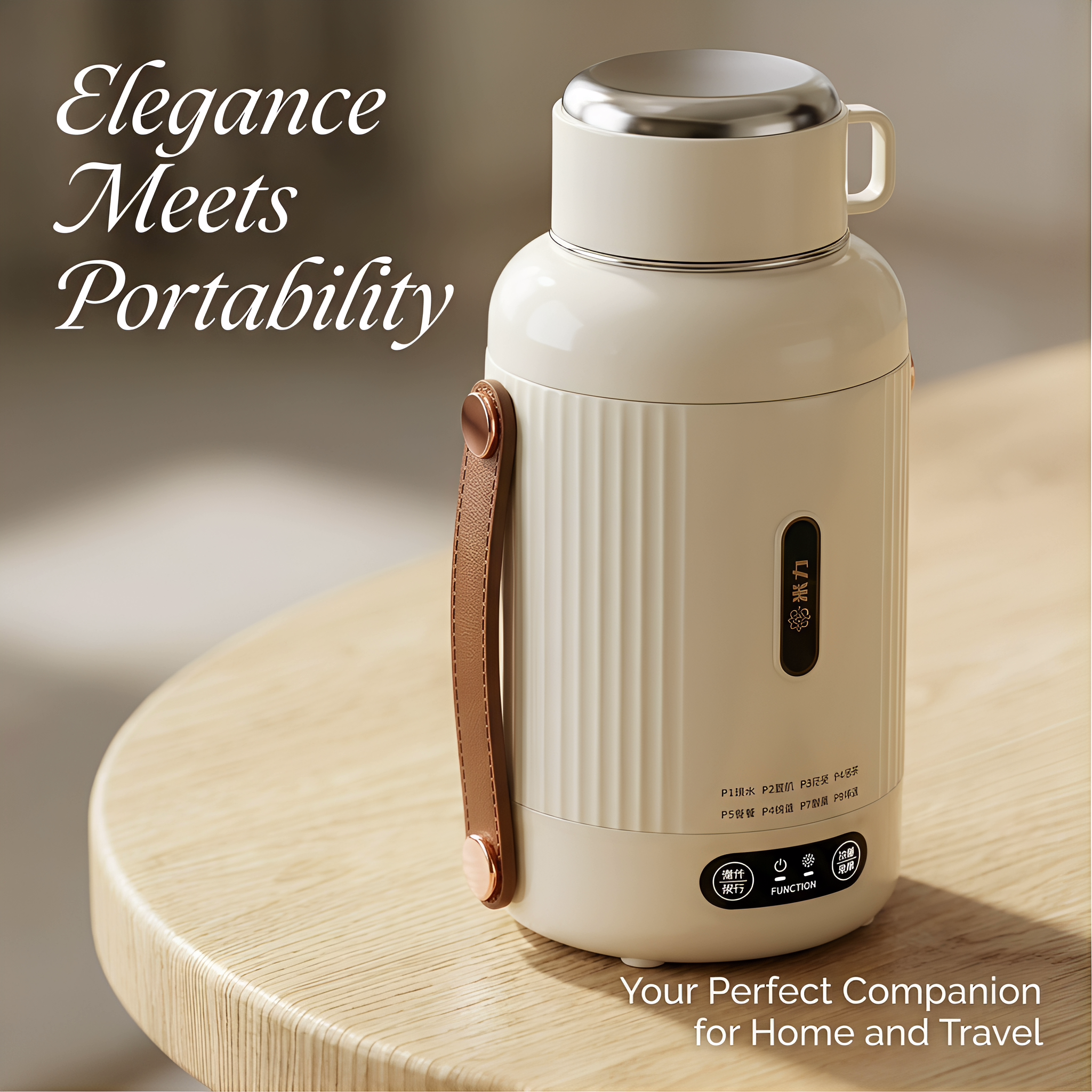 Portable Electric Heating Cup - 9 Intelligent Preset Modes Travel Kettle, Multifunctional Boil Water & Porridge Maker with Keep Warm Function, Compact Electric Travel Mug for Home & On-the-Go Use