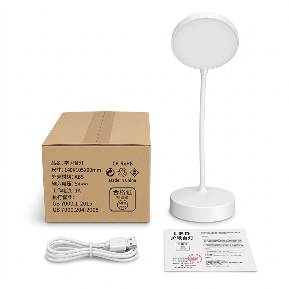 LED Eye-Care Desk Lamp - 3-Level Touch Control, Soft Uniform Illumination Flexible Gooseneck Study Lamp for Home Office