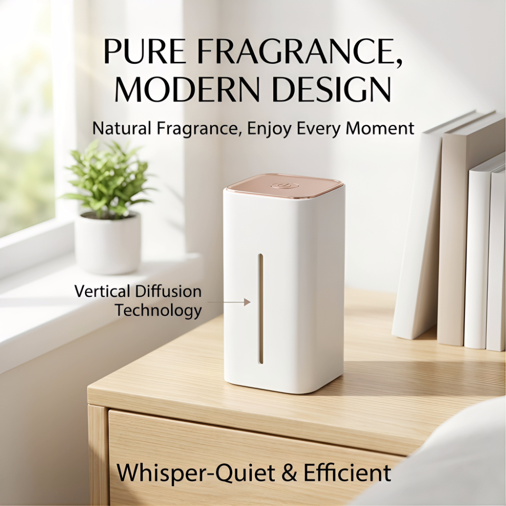 Whisper-Quiet Smart Essential Oil Diffuser - Vertical Diffusion Technology, Sleek Aromatherapy Machine with Modern Design for Home & Office