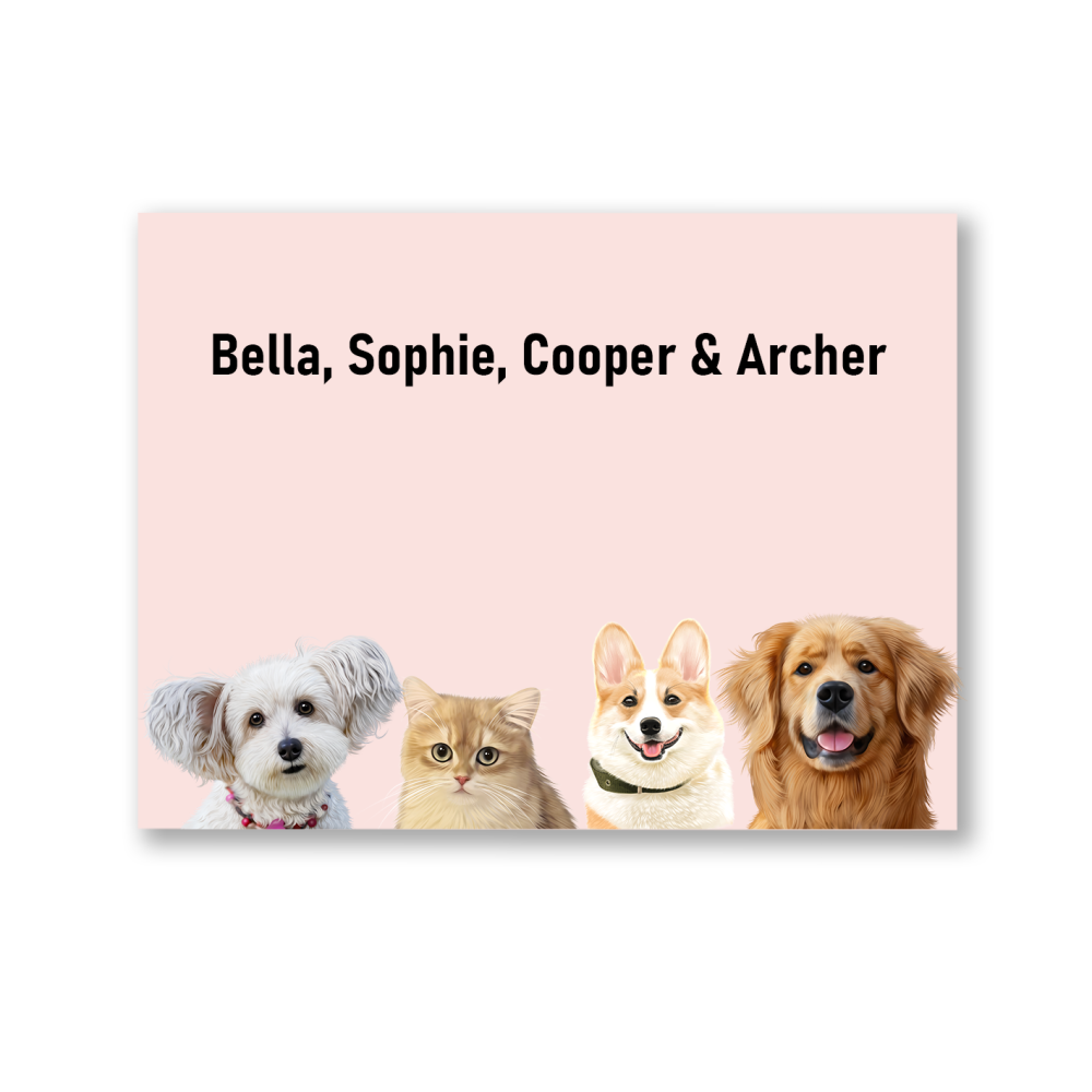 Four Pets Portrait