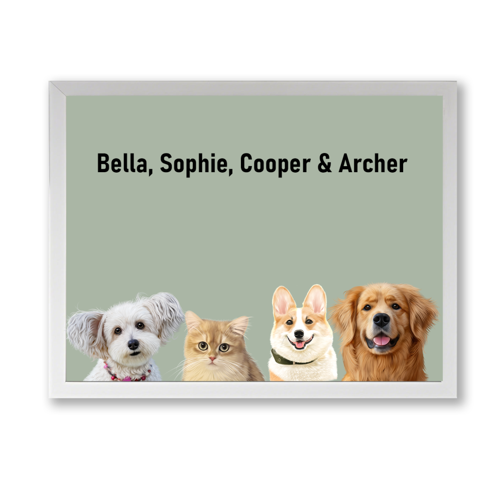 Four Pets Portrait
