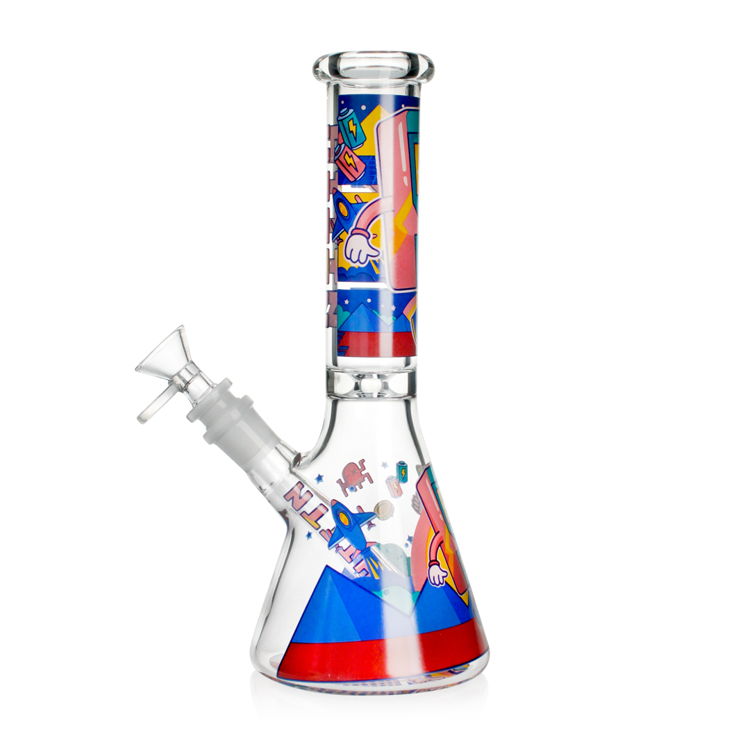 Hittn 10'' Robot Decal Glass Beaker Bong