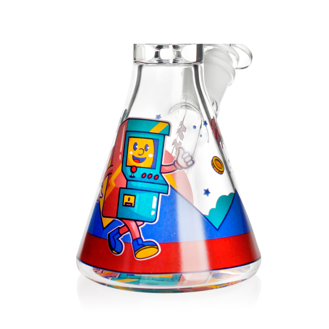 Hittn 10'' Robot Decal Glass Beaker Bong