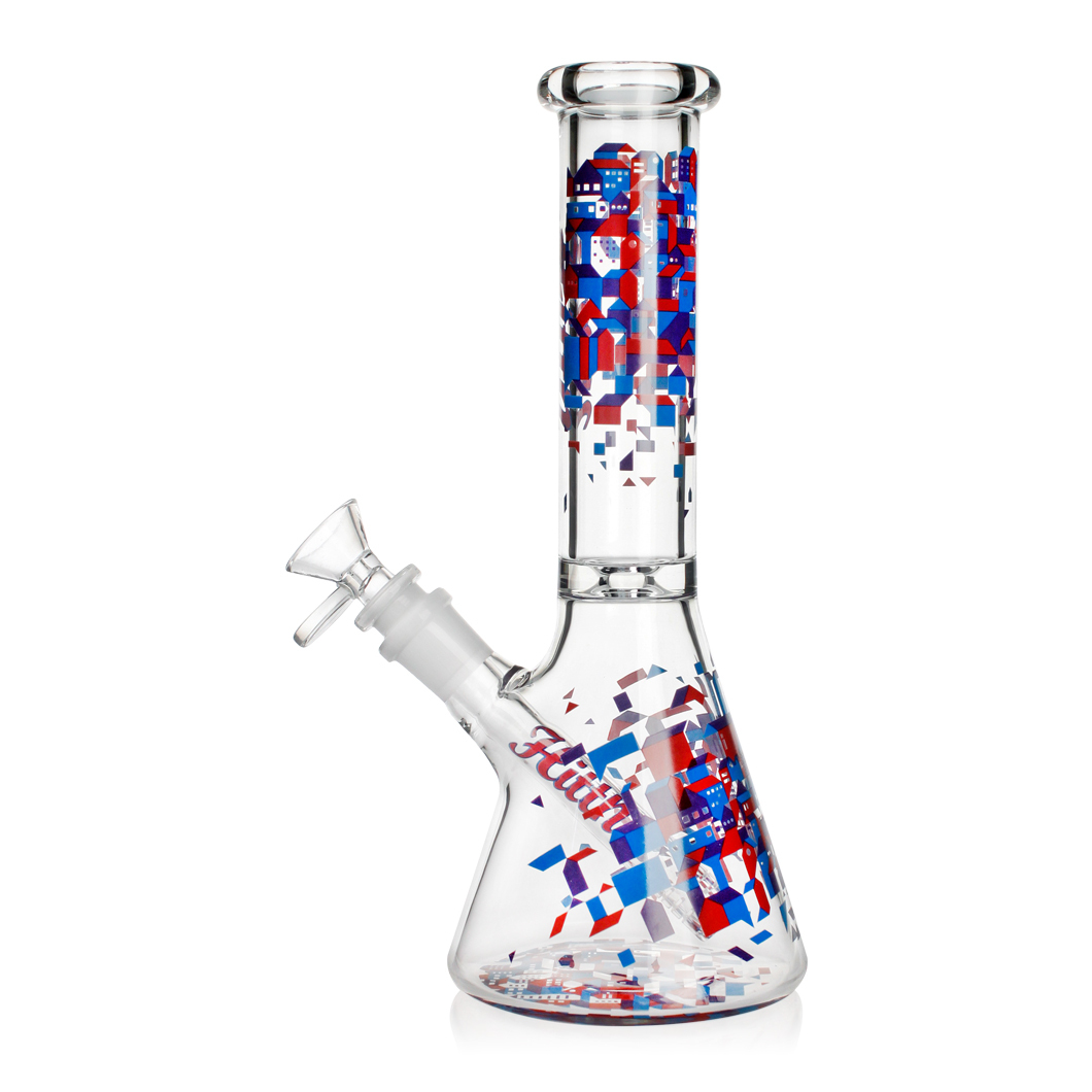 Hittn 10'' Classic Beaker Bong with Unique Decals