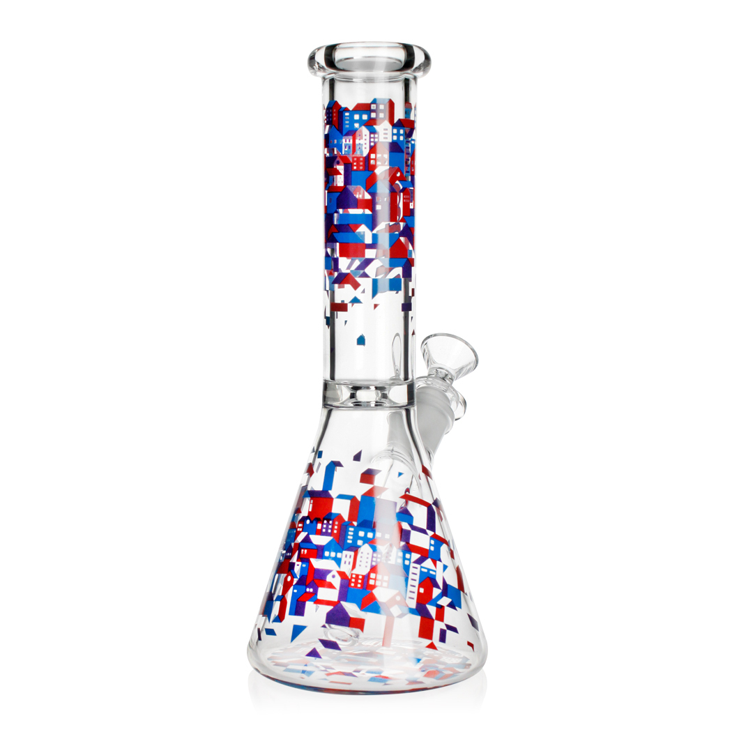 Hittn 10'' Classic Beaker Bong with Unique Decals