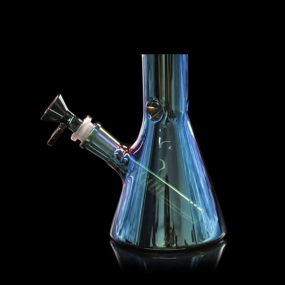 Hittn 10'' Holographic Rainbow Color Glass Beaker Bong