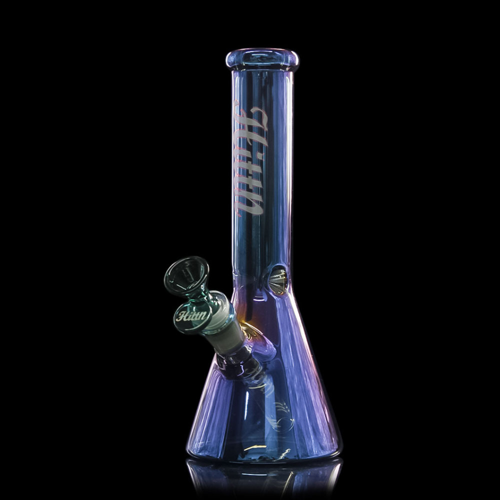 Hittn 10'' Holographic Rainbow Color Glass Beaker Bong