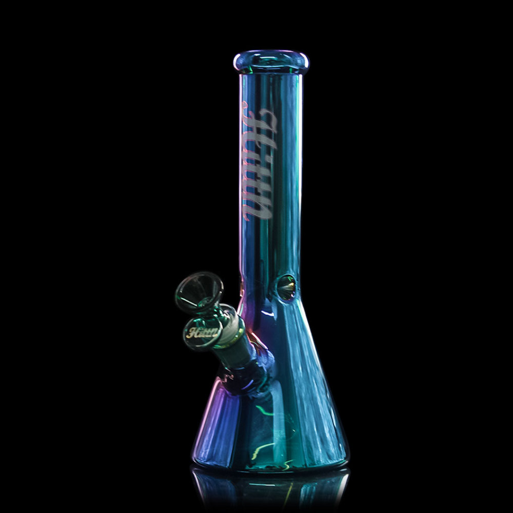 Hittn 10'' Holographic Rainbow Color Glass Beaker Bong