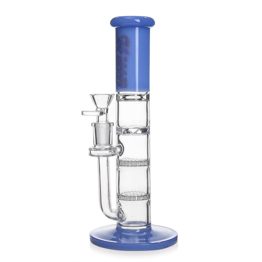 Hittn 10'' Straight Bong with Double Honeycome Perc & Turbine Perc