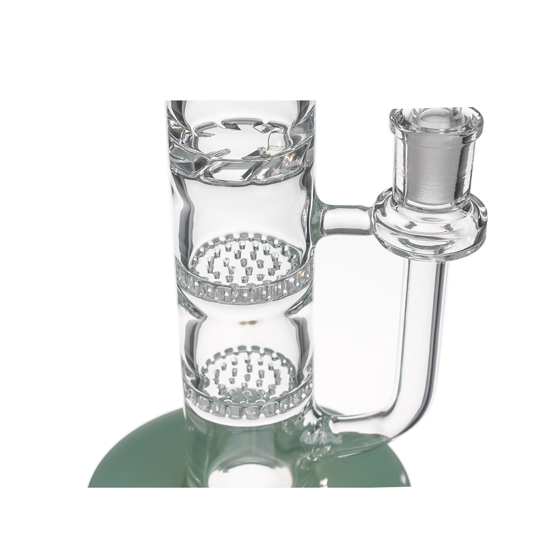 Hittn 10'' Straight Bong with Double Honeycome Perc & Turbine Perc