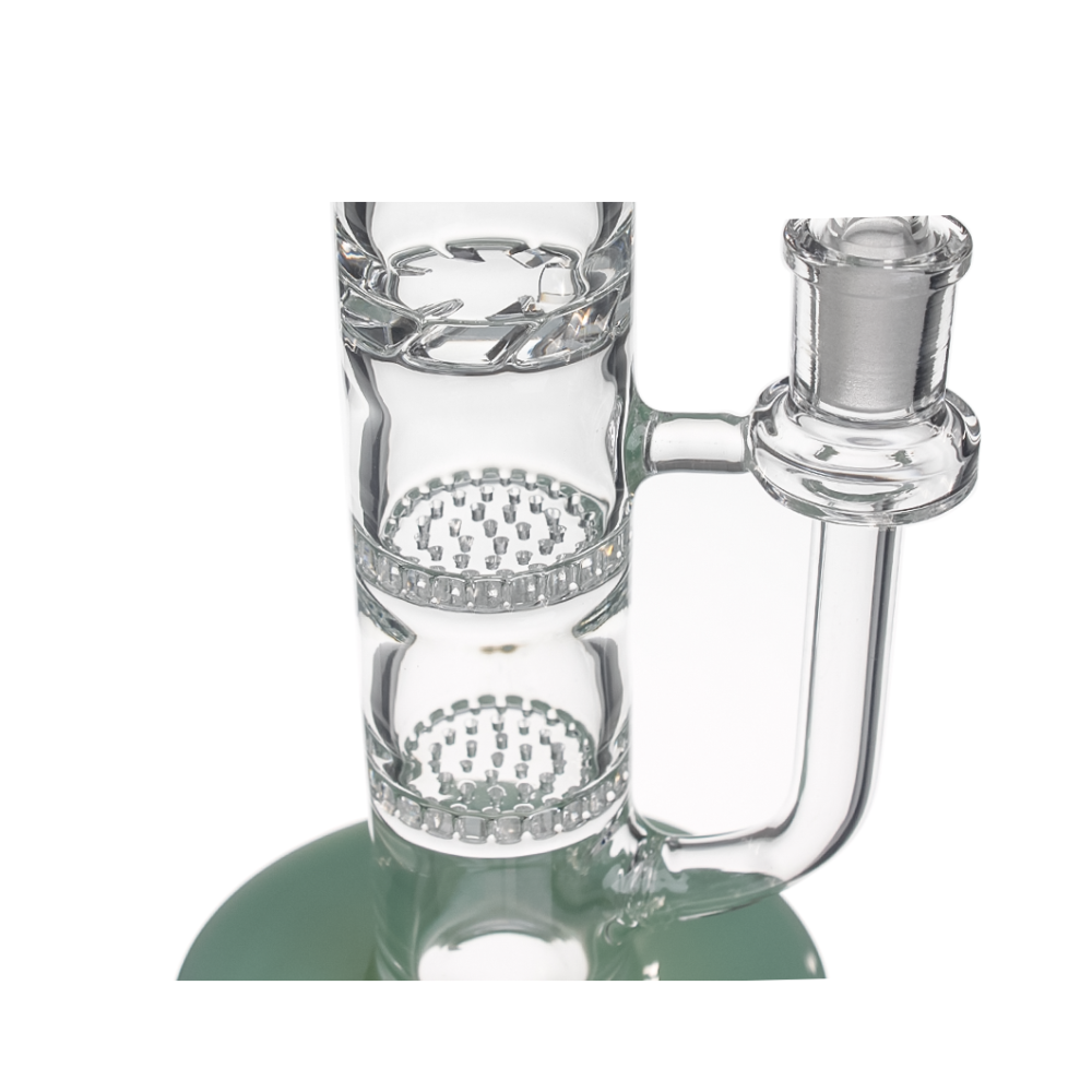 Hittn 10'' Straight Bong with Double Honeycome Perc & Turbine Perc