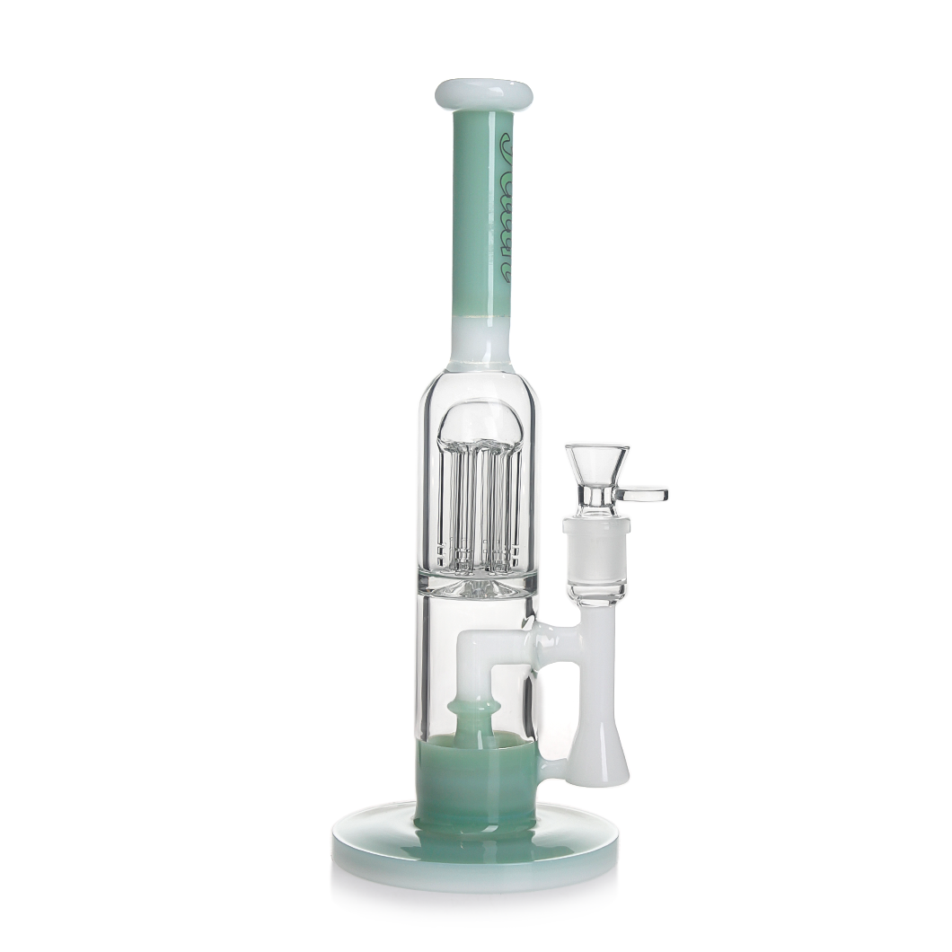 Hittn 13'' Milk Colors Glass Bong with Showerhead Perc & 6 Arms Tree Perc