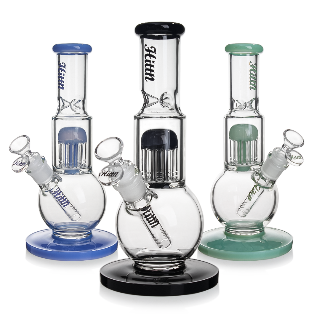 Hittn 8 Tree Arms Perc Bong with Round Bottom 10''