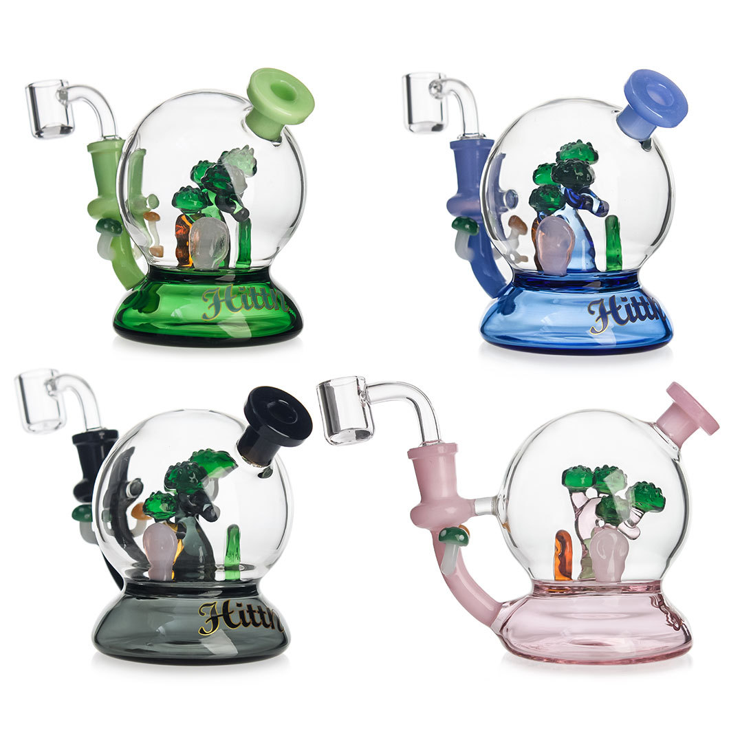 Hittn 4.5'' Mini Dab Rig with Greeting Pine Pec