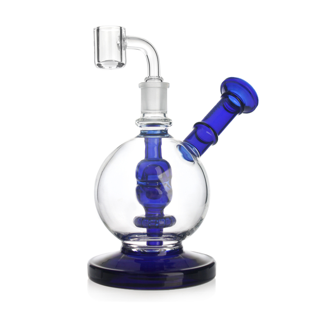 Hittn Glass Dab Rig with Egg Perc & Showerhead Perc 6''