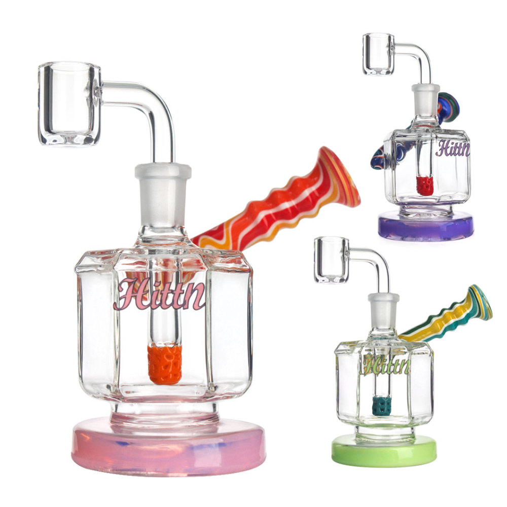 Hittn Mini American Color Glass Dab Rig 4.7''