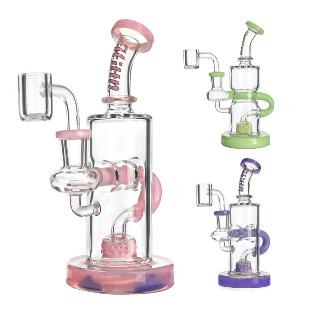 Hittn Showerhead Perc Recycler Dab Rig 7''