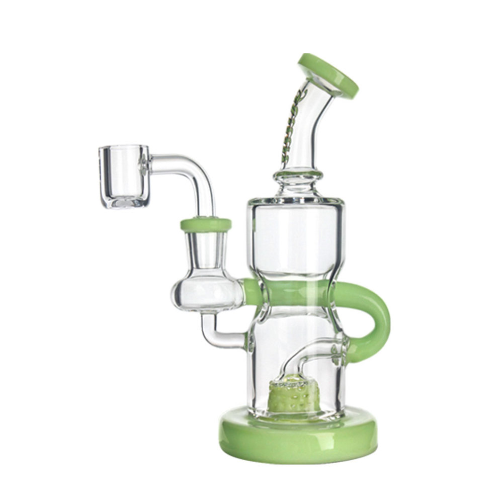 Hittn Showerhead Perc Recycler Dab Rig 7''