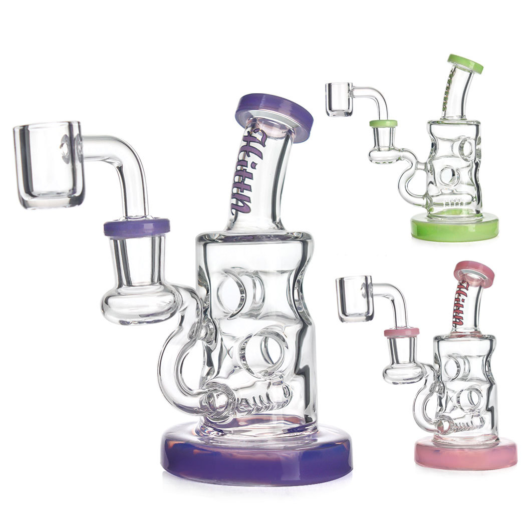 Hittn 5.8'' Glass Dab Rig Pink Green Purple