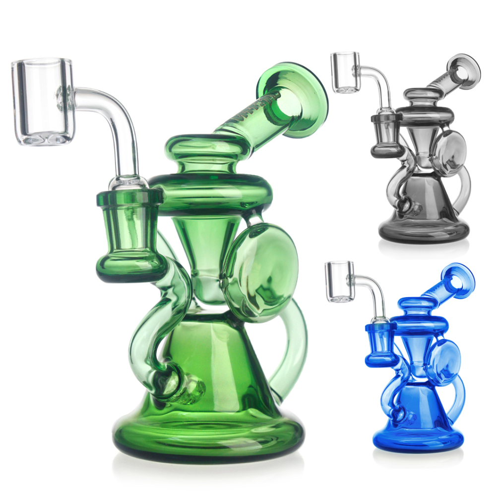 Hittn Color Glass Recycler Dab Rig 5.5''