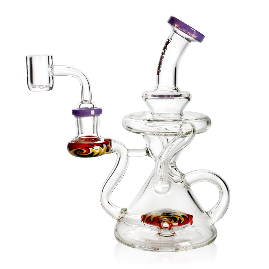 Hittn Recycler Bong with American Color 6.7''