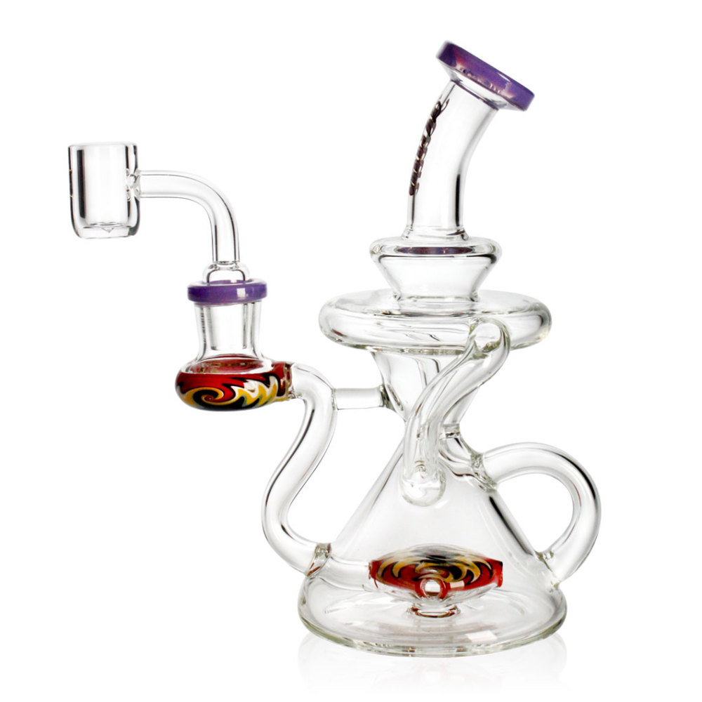 Hittn Recycler Bong with American Color 6.7''