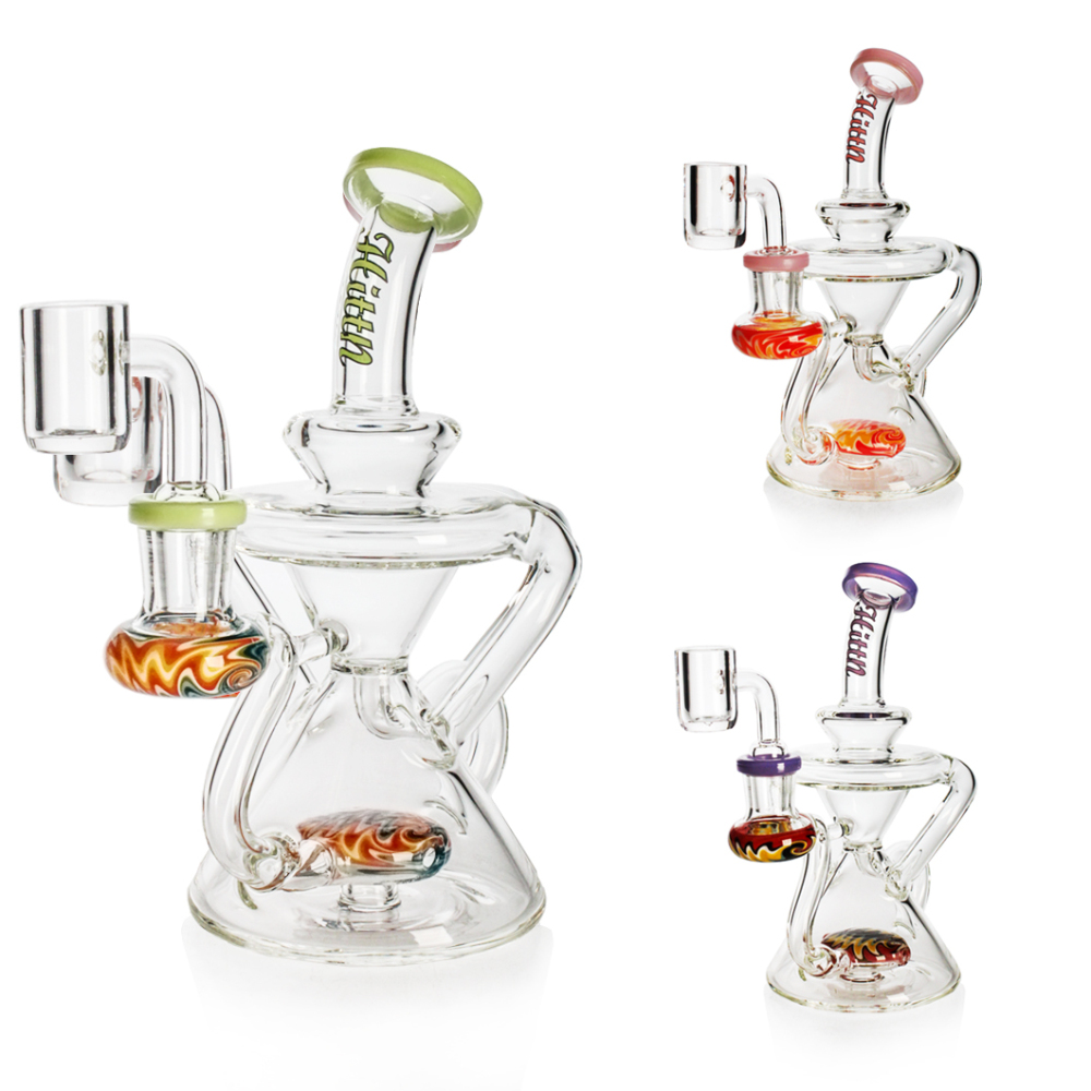Hittn Recycler Bong with American Color 6.7''